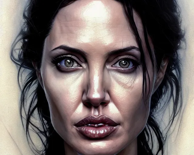 Prompt: highly detailed portrait of angelina jolie, in the walking dead, stephen bliss, unreal engine, fantasy art by greg rutkowski, loish, rhads, ferdinand knab, makoto shinkai and lois van baarle, ilya kuvshinov, rossdraws, tom bagshaw, global illumination, radiant light, detailed and intricate environment