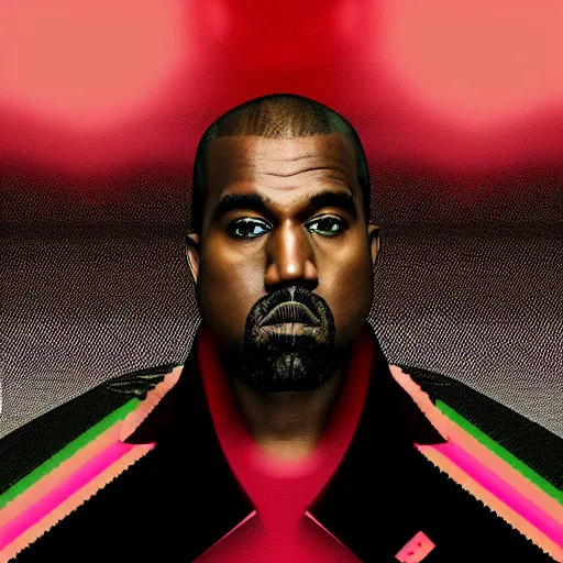 Image similar to kanye west in fashwave style