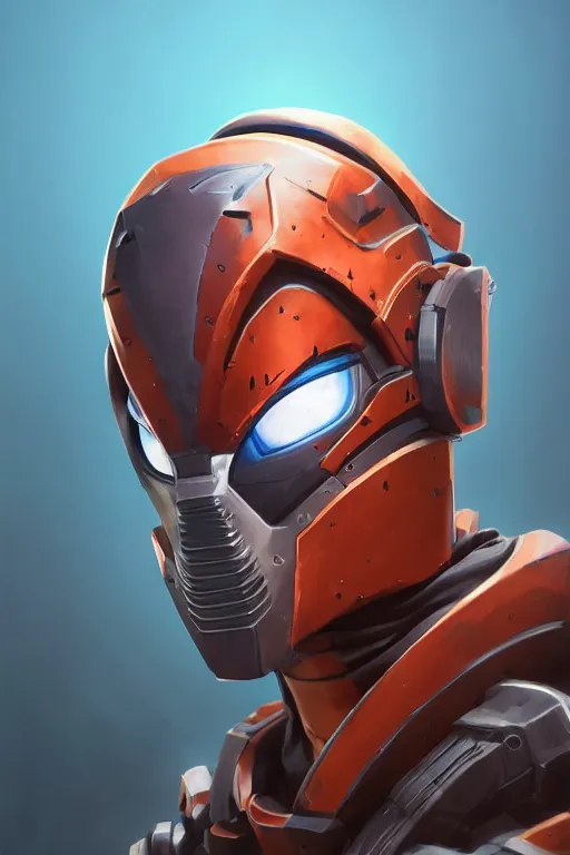 Image similar to epic mask helmet robot ninja portrait stylized as fornite style game design fanart by concept artist gervasio canda, behance hd by jesper ejsing, by rhads, makoto shinkai and lois van baarle, ilya kuvshinov, rossdraws global illumination radiating a glowing aura global illumination ray tracing hdr render in unreal engine 5