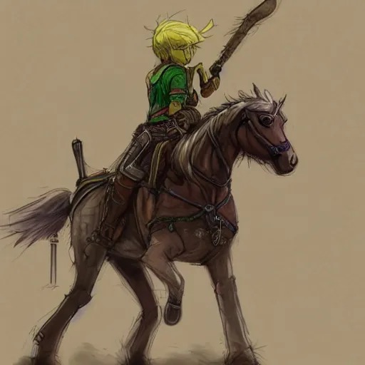 Image similar to Link on Horse :: in biopunk style :: concept art