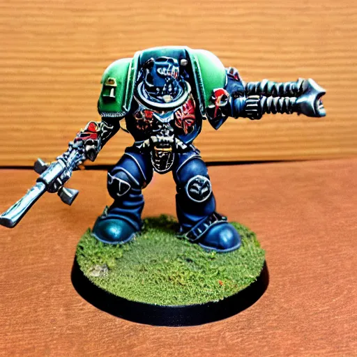 Image similar to warhammer 4 0 k chaos marine ron desantis