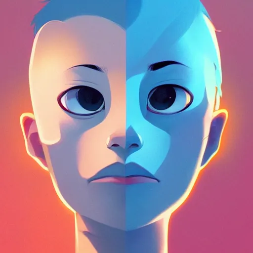 Image similar to face icon stylized minimalist mash, loftis, cory behance hd by jesper ejsing, by rhads, makoto shinkai and lois van baarle, ilya kuvshinov, rossdraws global illumination