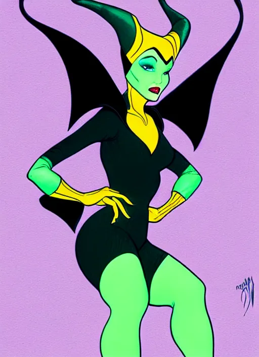 Prompt: maleficent in 1 9 8 0 s workout clothes, leotard and leg warmers, flashdance style, retro glam, digital painting by don bluth, frank cho, j scott campbell, oliva