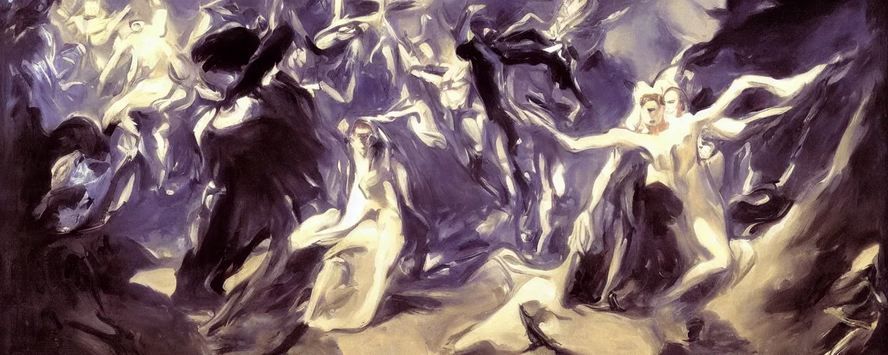 Image similar to dark scifi by john singer sargent