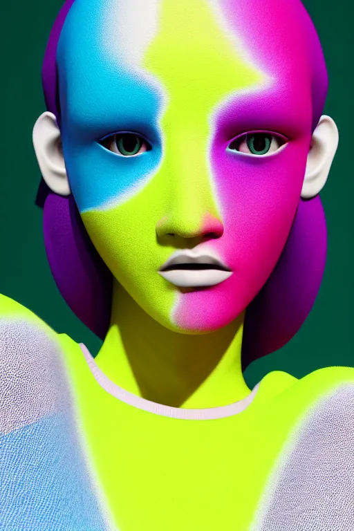 Prompt: stylish pullover for a rave, bright colors, many details, prints, photo for a magazine, photo for a store, fashion photography, Vogue, cinematic, hyper realism, high detail, octane render, 8k, very coherent symmetrical work, perfect face model, full length photo, Upper and lower body, even skin tone,Soft shadows on the face, white eyes, photographer style by Nik Night Erik Madigan Hec and Walter Chin and Camilla Akrans and Miles Aldridge