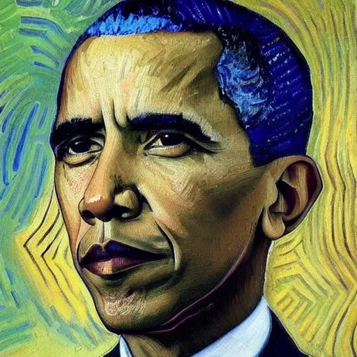 Image similar to a fusion of Barack Obama and Joe Biden painted by Vincent Van Gogh, presidential fusion, mix of Biden and Obama, oil painting