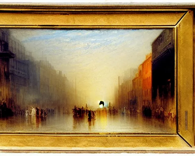 Prompt: a toyko street painting by j. m. w. turner.