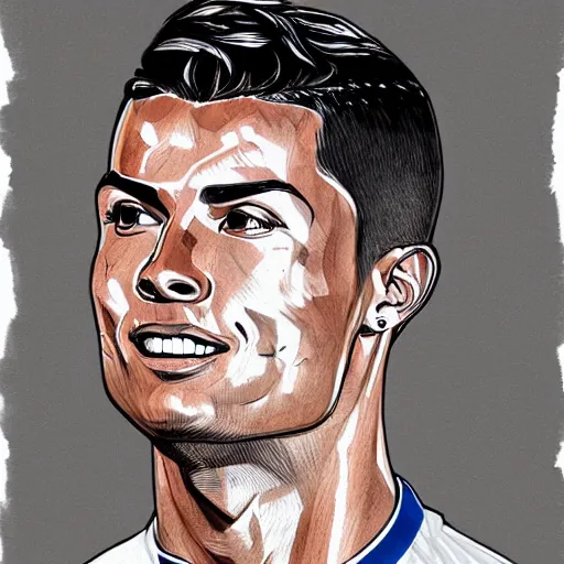 Prompt: cristiano ronaldo, by rossdraws