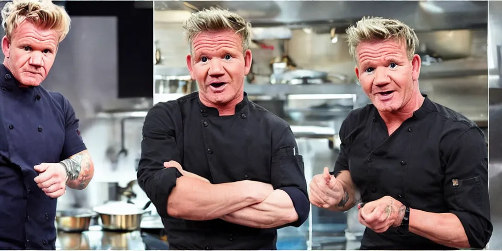 Prompt: gordon ramsay vs robert irvine cookoff