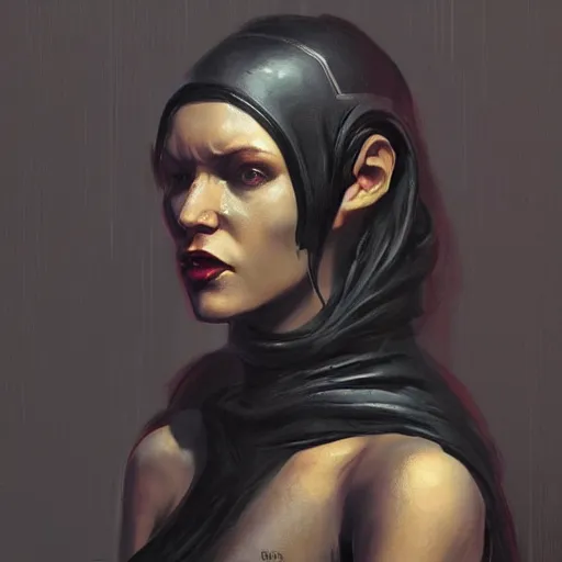 Image similar to portrait of a woman by greg rutkowski, twi'lek, younh, red and black skin, star wars expanded universe, wearing black robes, she is about 2 0 years old, highly detailed portrait, digital painting, artstation, concept art, smooth, sharp foccus ilustration, artstation hq