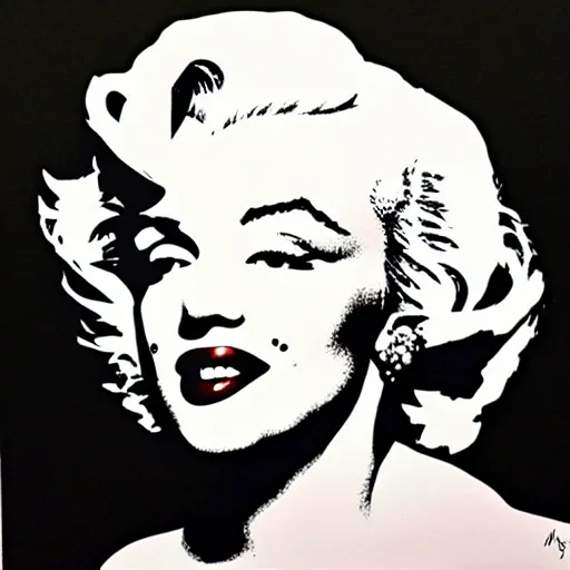 Prompt: a mixed media painting of Marilyn Monroe