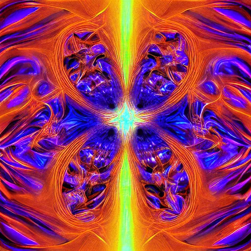 Prompt: being enveloped in the bizarre radiance of stable diffusion, digital art