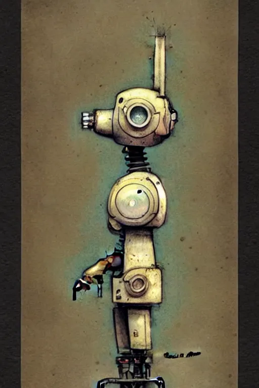 Image similar to ( ( ( ( ( 1 9 5 0 s robot. muted colors. ) ) ) ) ) by jean - baptiste monge!!!!!!!!!!!!!!!!!!!!!!!!!!!!!!