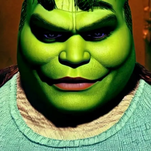 Image similar to johnny depp as shrek