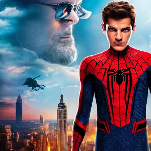 Image similar to epic 8k Spider-Man movie poster hdr amazing lighting