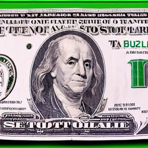 Prompt: a dollar bill with bill murrays face on it