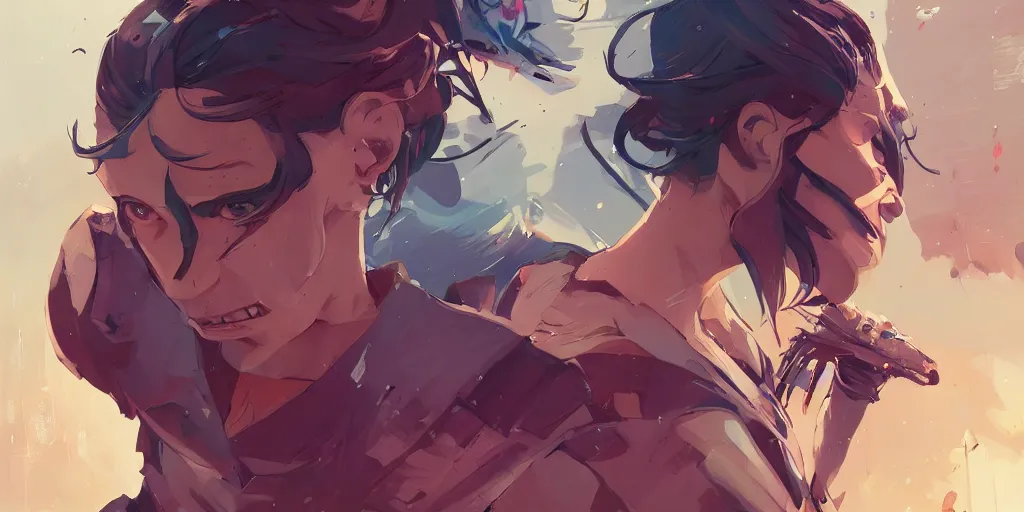 Image similar to anxiety behance hd artstation by jesper ejsing, by rhads, makoto shinkai and lois van baarle, ilya kuvshinov, ossdraws, that looks like it is from borderlands and by feng zhu and loish and laurie greasley, victo ngai, andreas rocha