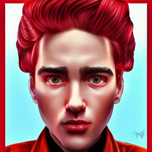 Prompt: red stewart portrait, Pixar style, by Tristan Eaton Stanley Artgerm and Tom Bagshaw.