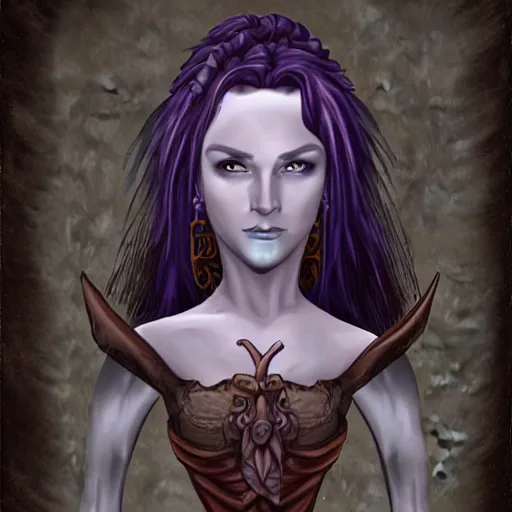 Prompt: planescape art style annah character concept