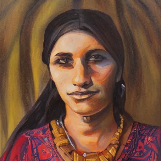 Prompt: oil painting portrait of a Kabyle woman