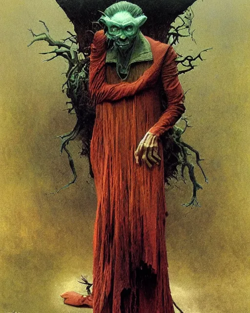 Image similar to the creature seen at the end of a human's life, painted by zdzislaw beksinski and artgerm and greg rutkowski and alphonse mucha