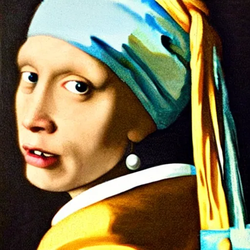 Image similar to Dwayne Johnson with a pearl earring by Johannes Vermeer