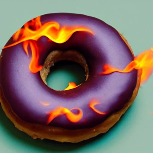 Image similar to a donut on fire