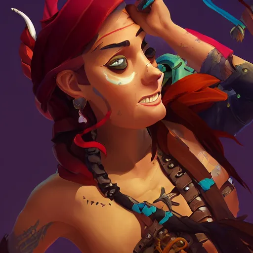 Image similar to jack the pirate mermaid on sea of thieves game avatar hero, behance hd by jesper ejsing, by rhads, makoto shinkai and lois van baarle, ilya kuvshinov, rossdraws global illumination