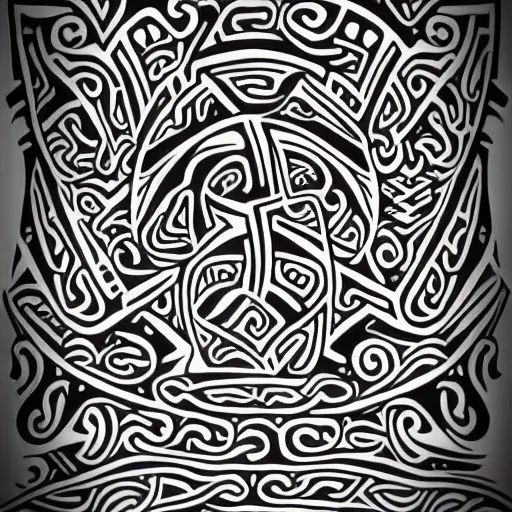 Abstract black and white polynesian tattoo Vector Image