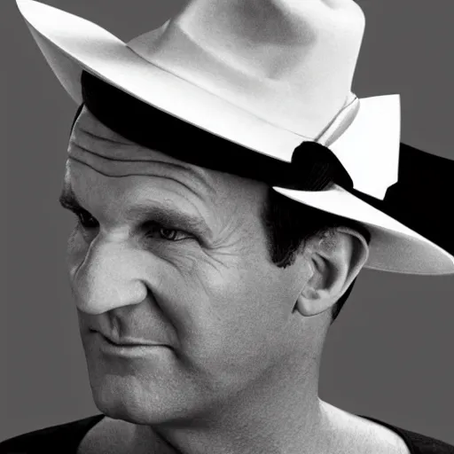 Prompt: a glamorous black and white portrait of al bundy with a hat, artistic, heroic, amazing, in the style of helmut newton