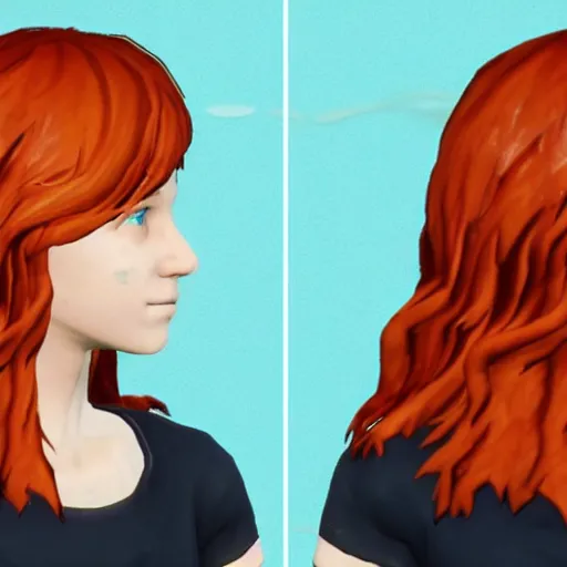 Prompt: a a ginger hair girl turning into a dragon in the style of the game life is strange 4 - n 4