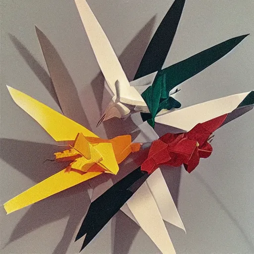 Prompt: paper cranes by caravaggio