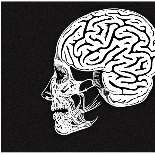 Prompt: brain death cerebral angriography b & w