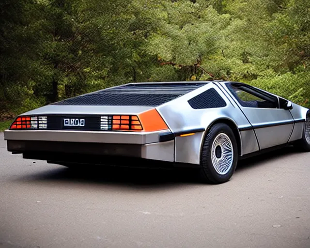 Image similar to new prototype delorean, dslr