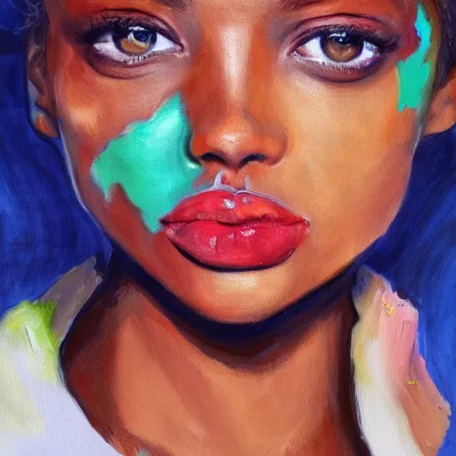 Image similar to a messy painting using all known skin tones. Trending on Artstation.
