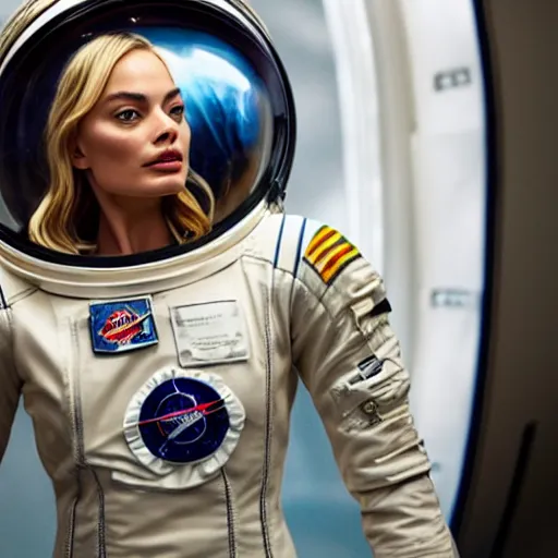 Image similar to margot robbie as an astronaut