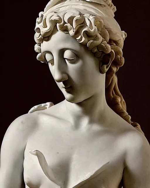 Prompt: “ a detailed elegant female figure sculpture by bernini in 1 9 th century ”