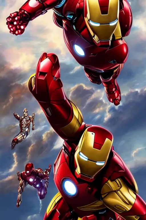 Prompt: iron man, poster movie artwork, detailed art by mark brooks