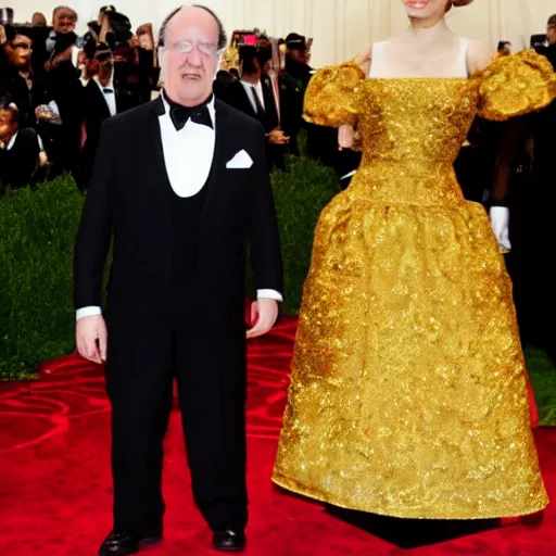 Image similar to photo of wallace and gromit at the met gala