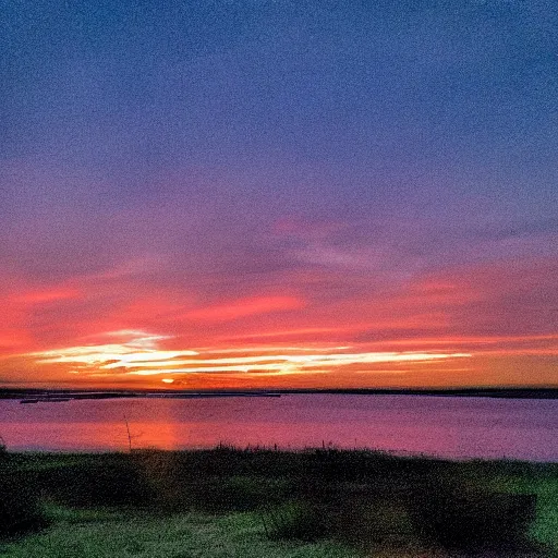 Prompt: a sunset with 1 2 moons