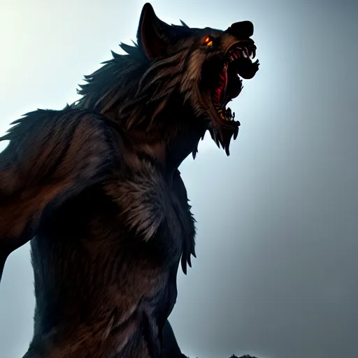 Image similar to werewolf from van helsing unreal engine hyperreallistic render 8k character concept art masterpiece