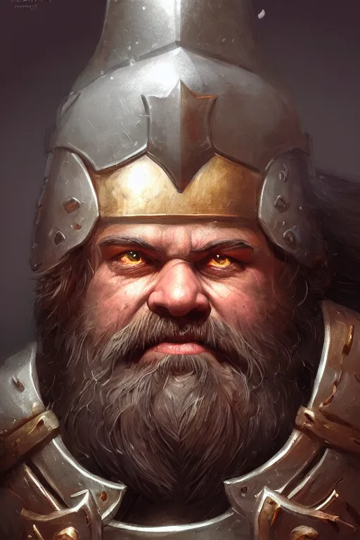 Image similar to dwarf knight portrait, highly detailed, d & d, fantasy, highly detailed, digital painting, trending on artstation, concept art, sharp focus, illustration, global illumination, ray tracing, realistic shaded, art by artgerm and greg rutkowski and fuji choko and viktoria gavrilenko and hoang lap