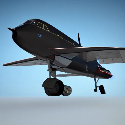 Prompt: 3 d rendered black airplane