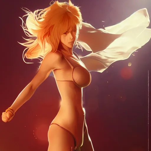 Prompt: Yang Xiao Long posing. By ilya kuvshinov, krenz cushart, Greg Rutkowski, trending on artstation. Glossy materials, sharp highlights, amazing textured brush strokes, accurate shape, clear curvy details, cinematic soft volumetric studio lighting, with backlight, VFX, HDR