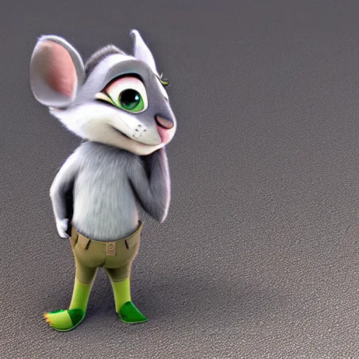 Prompt: zootopia character grey mouse