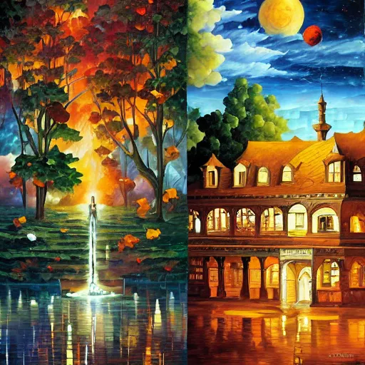 Image similar to art by james christensen, rob gonsalves, paul lehr, leonid afremov and tim white