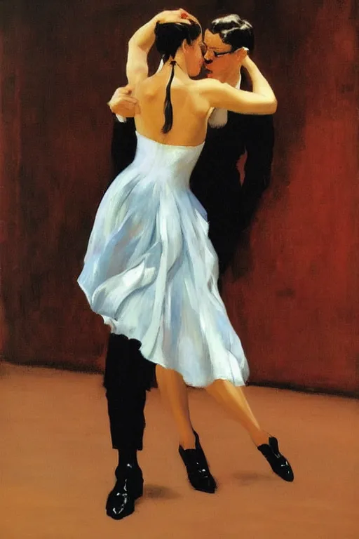 Prompt: dance in the city by rodin painted by jack vettriano, photorealistic, highly detailed