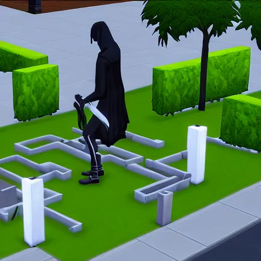 Image similar to the grim reaper in the sims