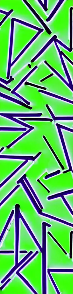 Image similar to neon green pattern, fragmented shapes, triangles, squares, right angles, glowing, sharp edges, straight lines,