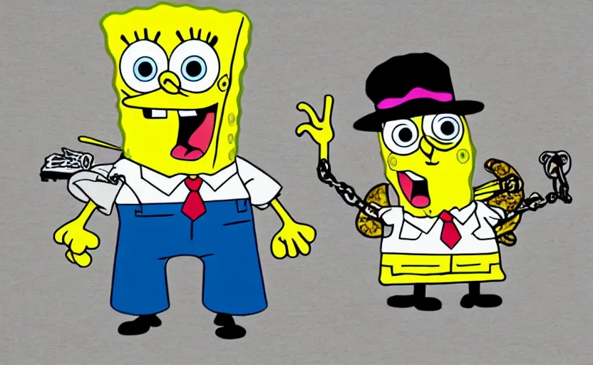 Image similar to gangster spongebob from the hood